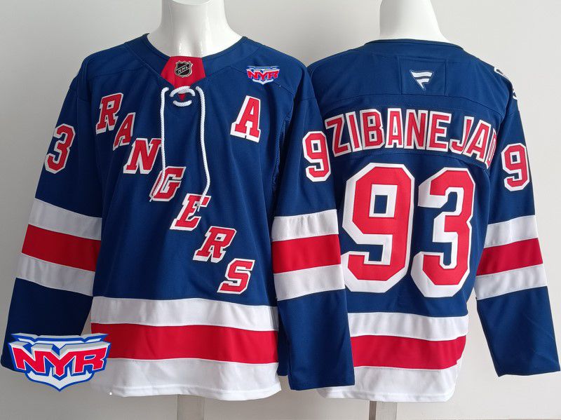 Men New York Rangers #93 Zibanejad Blue 2025 Fanatics Home Premium NHL Jersey style 4->detroit red wings->NHL Jersey
